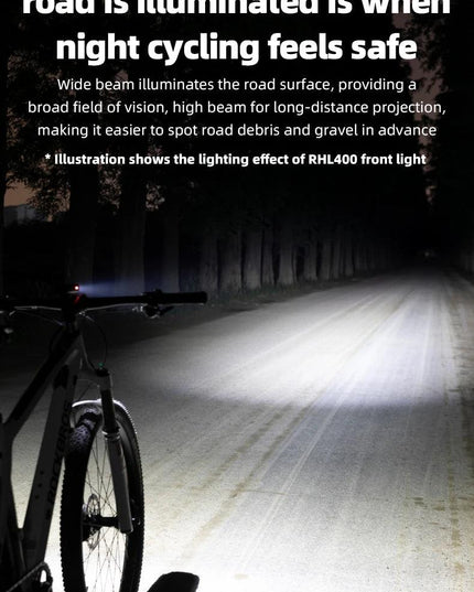 ROCKBROS Bike Light Waterproof Type-C Rechargeable Bicycle Headlight 200M Range Flashlight With Tail light Cycling Accessory