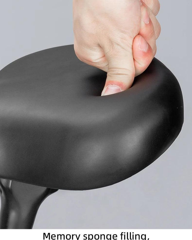 ROCKBROS Bicycle Saddle PVC Leather Comfortable Bike Seat Soft Shock Absorption Oversize Water-Resistant Cycling Cushion
