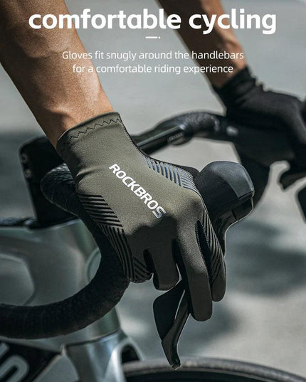 ROCKBROS Summer Cycling Gloves Breathable MTB Road Bike Non-slip Gloves Touch Screen Spring Full Finger Motorcycle Riding Gloves