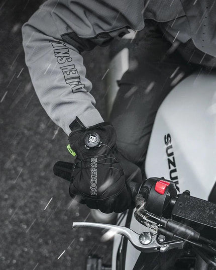 ROCKBROS Warm Bicycle Gloves Outdoor Touch Screen Winter Gloves Windproof Motorcycle Scooter Ski Anti-slip Thermal Bike Glove