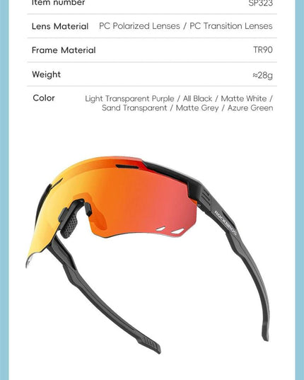 ROCKBROS Cycling Glasses MTB Road Bike Eyewear Driving Golf Goggles Protection Sports UV400 Sunglasses Polarized/Photochromic