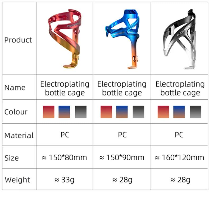 ROCKBROS MTB Bike PC Bottle Cage Toughness Integrally Molded Electroplating Ductility Bottle Holder 3 Colors Bicycle Accessories