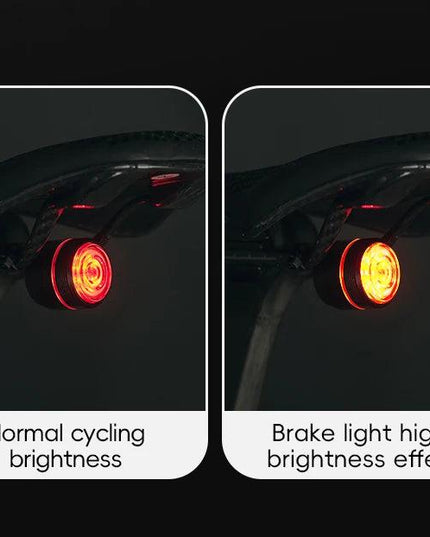 ROCKBROS Bicycle Tail Light Smart Auto Brake Sensing Light Waterproof Rear Touch-sensitive Cycling Taillight Vibration Wake-up