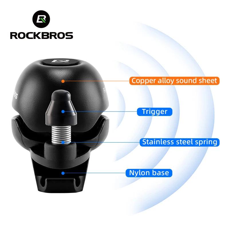 ROCKBROS Creative Bicycle Bell 80DB Copper Alloy Nylon Base Mini Cap Bike Bell for MTB Road Bike Ultra-Light Bicycle Accessories