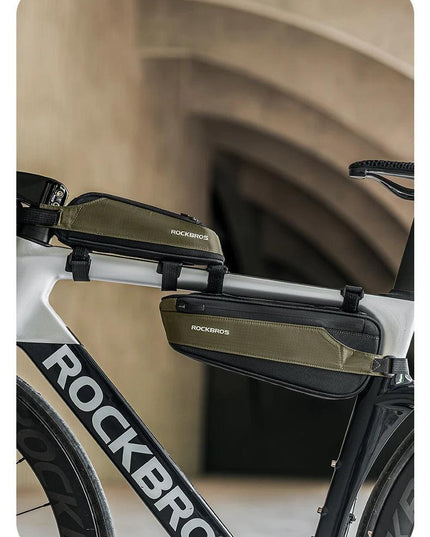 ROCKBROS Bike Bag Portable Bike Top Tube Frame Bag Nylon MTB Road Phone Tool Bag Reflective Ultralight Bicycle Pannier Accessory