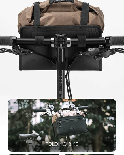 ROCKBROS Bike Front Frame Bag 5.5L Large Capacity Adjustable Handlebar Bag Portable Shoulder Bag Reflective Cycling Packing