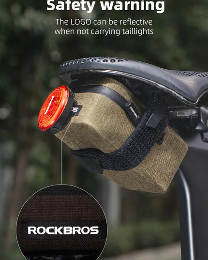ROCKBROS Bicycle Tail Bag 0.4LMini Saddle Bag Lightweight Waterproof MTB Road Bike Tail Bag Portable Wear-resistant Cycling Gear