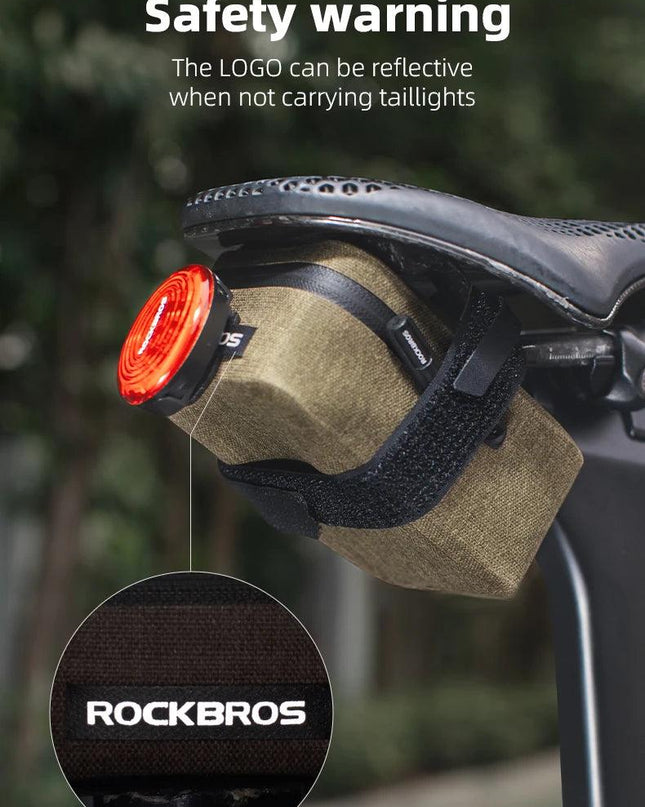 ROCKBROS Bicycle Tail Bag 0.4LMini Saddle Bag Lightweight Waterproof MTB Road Bike Tail Bag Portable Wear-resistant Cycling Gear
