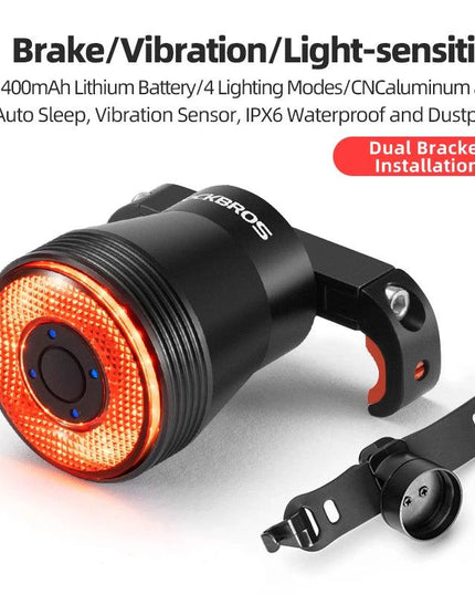 ROCKBROS Bicycle Smart Auto Brake Sensing Light IPx6 Waterproof Type-C Charging Taillight Bike Rear Light Accessories Q5 Mini