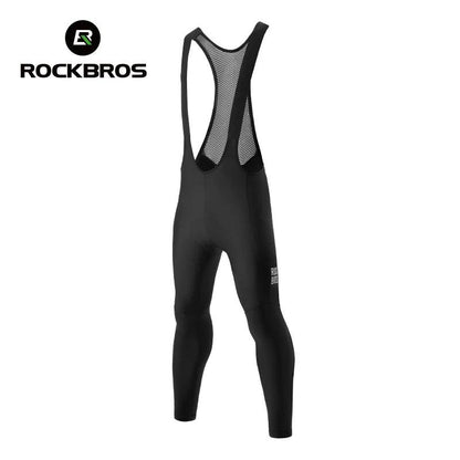 ROCKBROS Windproof Warm Bicycle Pants Winter Removable Buckle Strap Pants High Quality Shock-Absorbing Comfort Pad Pants MTB Men