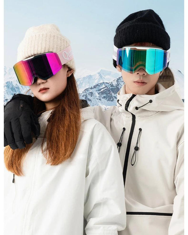 Qunature Ski Goggles Large Frame Snowboard Snow Goggles Double Layers UV400 Anti-fog Ski Glasses Skiing Outdoor Sport Eyewear