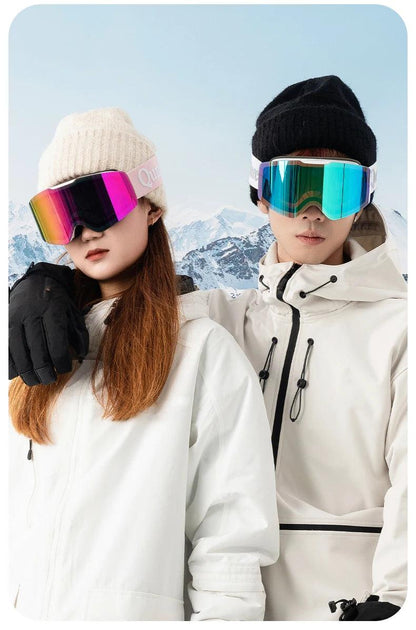 Qunature Ski Goggles Large Frame Snowboard Snow Goggles Double Layers UV400 Anti-fog Ski Glasses Skiing Outdoor Sport Eyewear