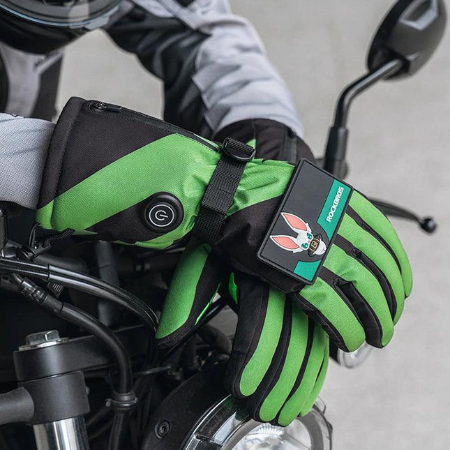 ROCKBROS Heat Skiing Gloves Electric Heated Gloves Winter Thermal Gloves Snowboard Cycling Motorcycle Bicycle Ski Outdoor Glove