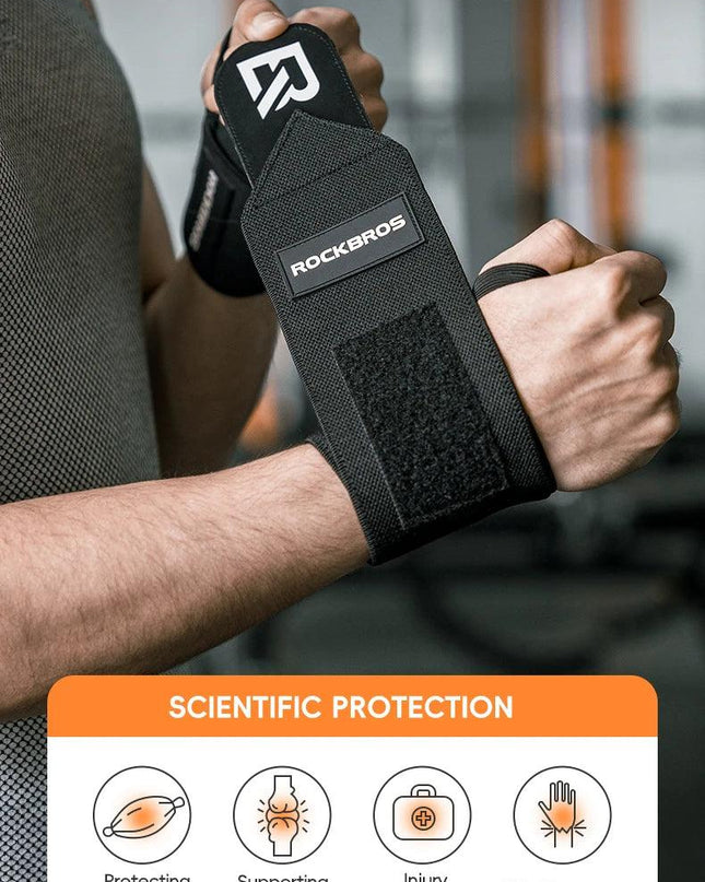 ROCKBROS Fitness Wrist Wraps Gym Adjustable Wrist Bandages Protector Wrist Support Sports Fitness Wrist Protection Sleeve A Pair