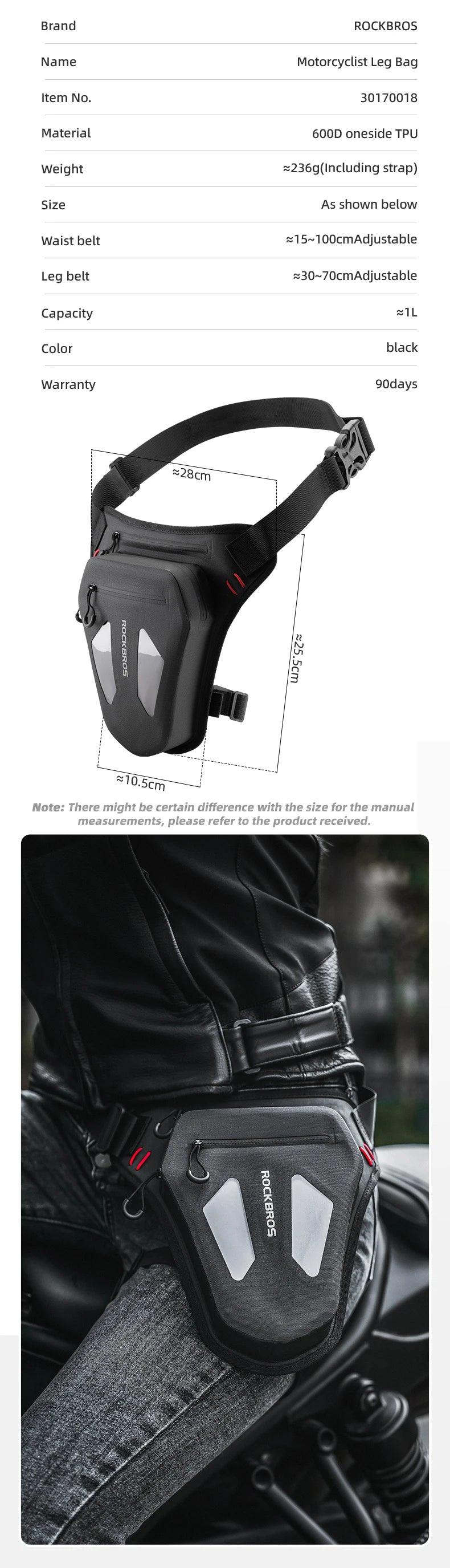 ROCKBROS Motorcycle Cycling Leg Bag Reflective Crossbody Waist Bags Outdoor Package Bag Adjustable Waterproof Moto Equipment