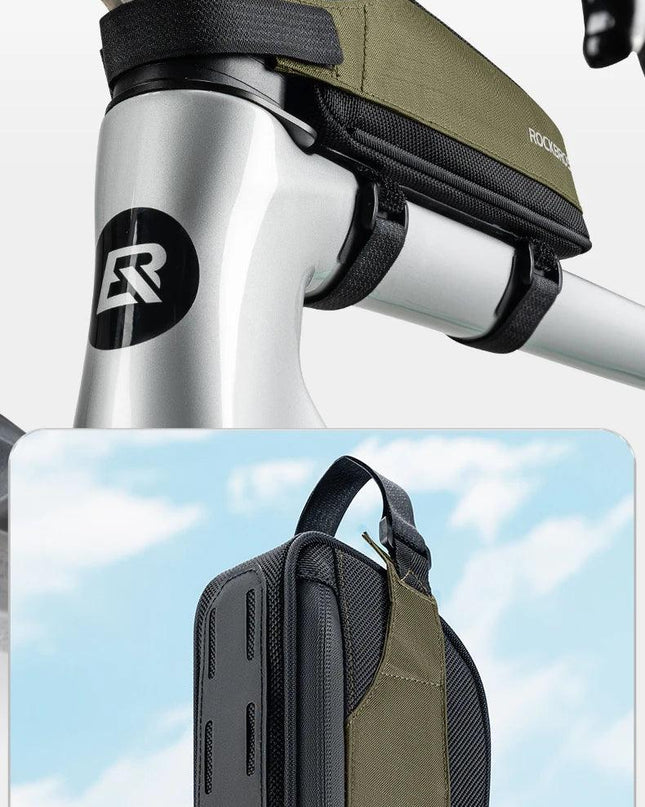 ROCKBROS Bike Bag Portable Bike Top Tube Frame Bag Nylon MTB Road Phone Tool Bag Reflective Ultralight Bicycle Pannier Accessory