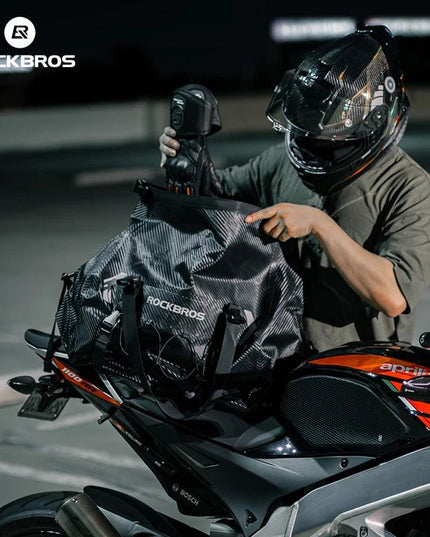 ROCKBROS Waterproof Motorcycle Pannier PVC 20L-60L Tail Bag Travel  Rear Seat Luggage Bag Multiple Carry Motorcycle AccessorIes