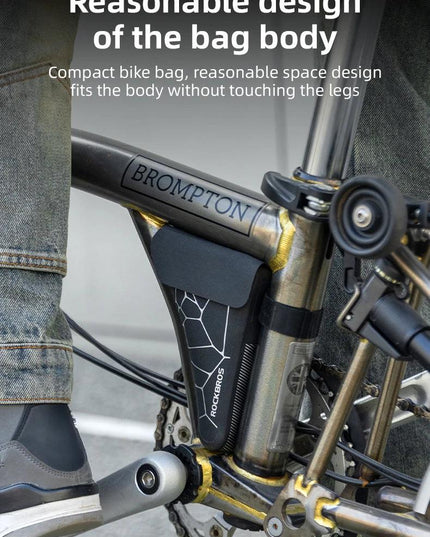 ROCKBROS Folding Bicycle Waterproof Triangle Bags for Brompton Bike 0.32L Portable Mini Brompton Bag Outdoor Bike Accessories