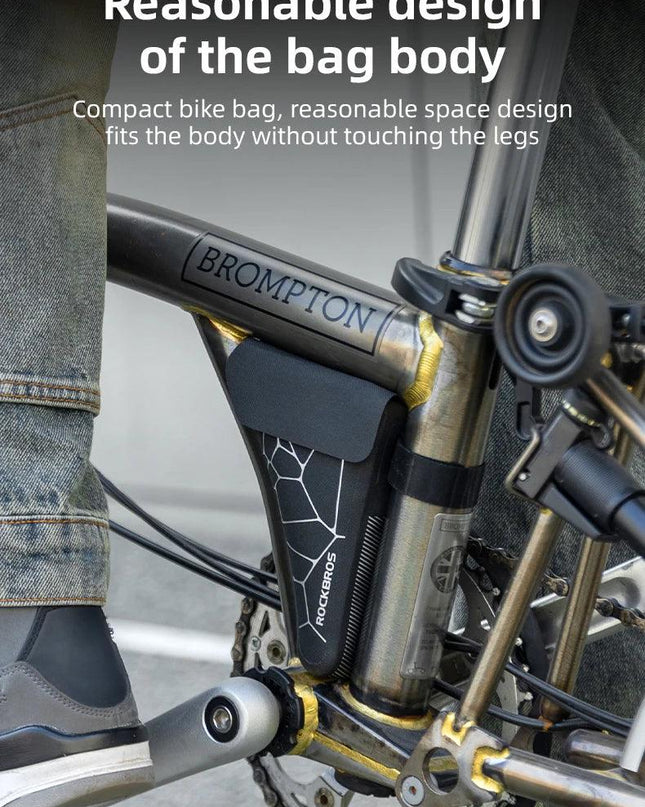 ROCKBROS Folding Bicycle Waterproof Triangle Bags for Brompton Bike 0.32L Portable Mini Brompton Bag Outdoor Bike Accessories