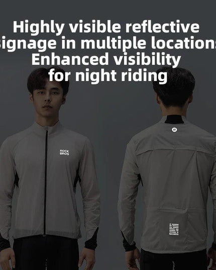 ROCKBROS Lightweight Cycling Jackets Windproof Bike Windbreaker Reflective Breathable Running Jacket Men's Coat With YKK Zipper