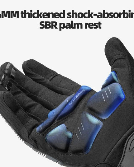ROCKBROS Tactical Gloves SBR Thickened Pad Cycling Gloves Shockproof Breathable GEL Bike Gloves Winter Warmer Full Finger Sport