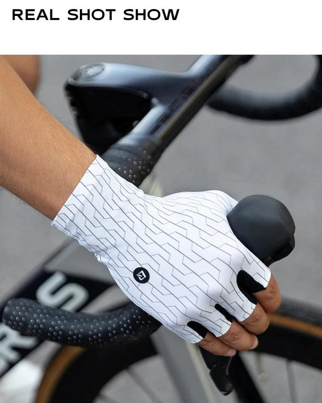 ROCKBROS Cycling Gloves Sunscreen Breathable MTB Road Bike Gloves Shock Absorption Non-slip Gloves Outdoor Thickened Palm Pad