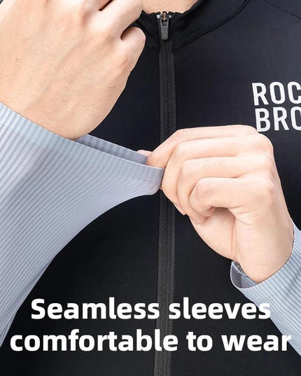 ROCKBROS Cycling Jersey Breathable Long Sleeved Quick Drying With Rear Pocket Bicycle Clothing Non-slip Sweatshirt Cycling Suit