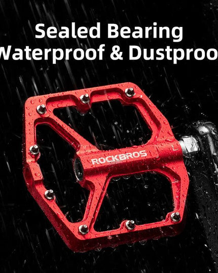 ROCKBROS Bike Pedals Aluminum Alloy Anti-slip Bicycle Pedals Ultralight Sealed Bearing One-piece MTB Road Mountain Cycling Pedal