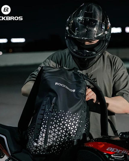 ROCKBROS Backpack High-Capacity Full Helmet Bag  Travel Luggage Bag 14.5L Breathable Reflective Motorcycle Rider Bags Accessory