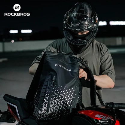 ROCKBROS Backpack High-Capacity Full Helmet Bag  Travel Luggage Bag 14.5L Breathable Reflective Motorcycle Rider Bags Accessory