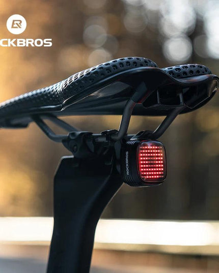 ROCKBROS New Bike Rear Light Mtb Road Smart Brake Sensing Sync Tail Light Ipx6 Waterproof High Quality Rechargeable Rear Lamp