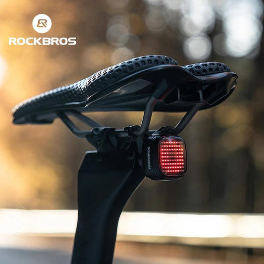 ROCKBROS New Bike Rear Light Mtb Road Smart Brake Sensing Sync Tail Light Ipx6 Waterproof High Quality Rechargeable Rear Lamp