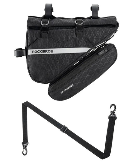 ROCKBROS Combination Bike Bag Triangle Bag Front Tube Bag Large Capacity MTB Road Frame Bag Reflective Bicycle Accessories