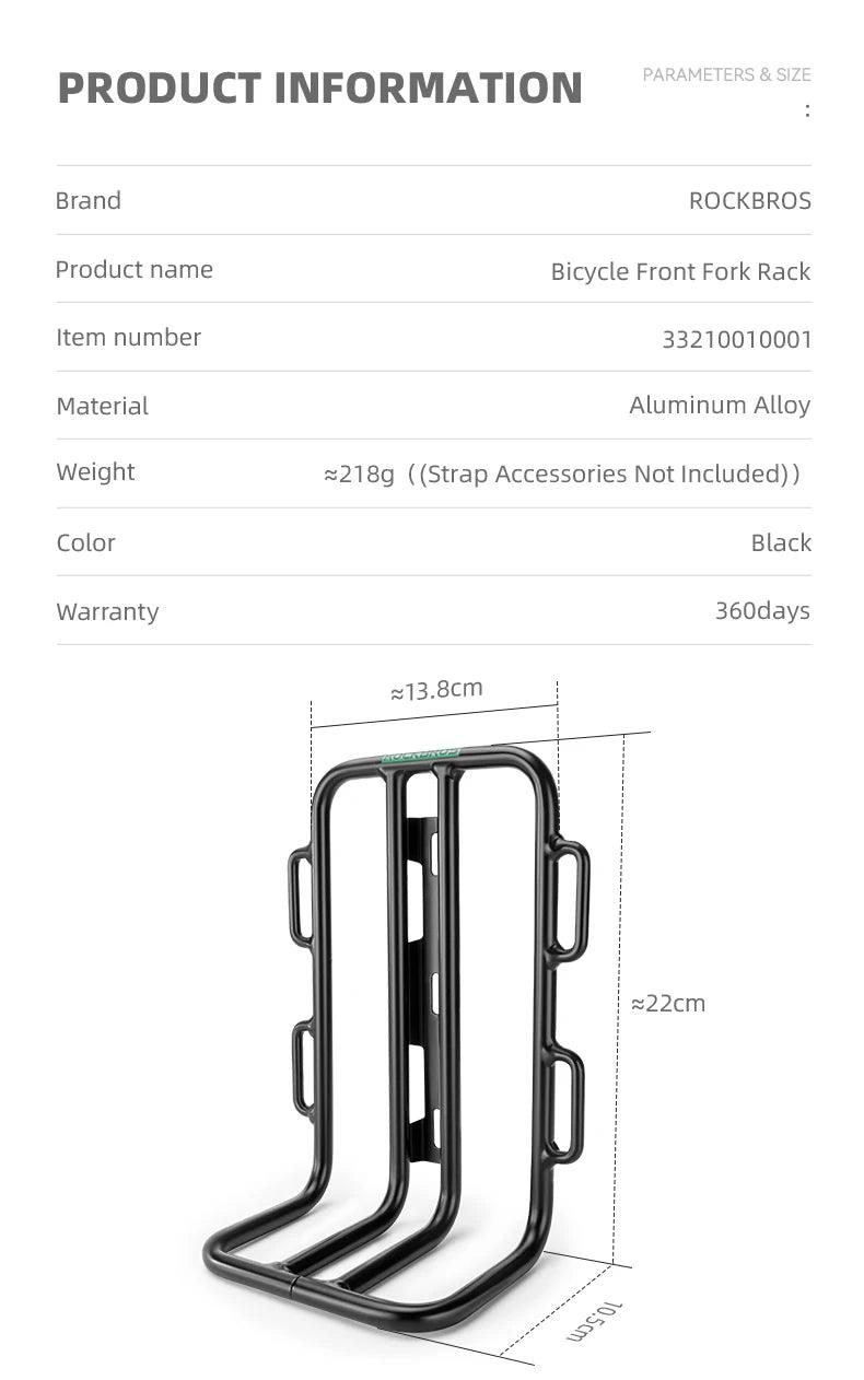 ROCKBROS Aluminum Alloy Bicycle Front Rack Carrier Pannier MTB Road Cycling Racks Load Bearing Luggage Shelf Bracket Accessory