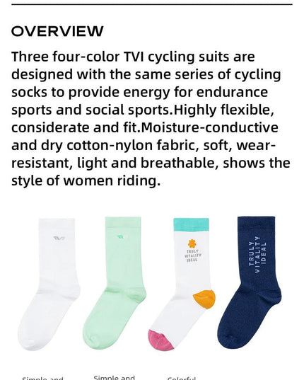 ROCKBROS TVI Series Professional Cycling Socks Women Breathable Road Bicycle Socks Quick Dry Anti Slip Wear-resistant Socks