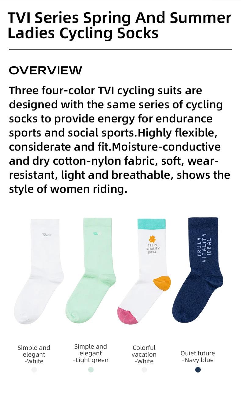 ROCKBROS TVI Series Professional Cycling Socks Women Breathable Road Bicycle Socks Quick Dry Anti Slip Wear-resistant Socks