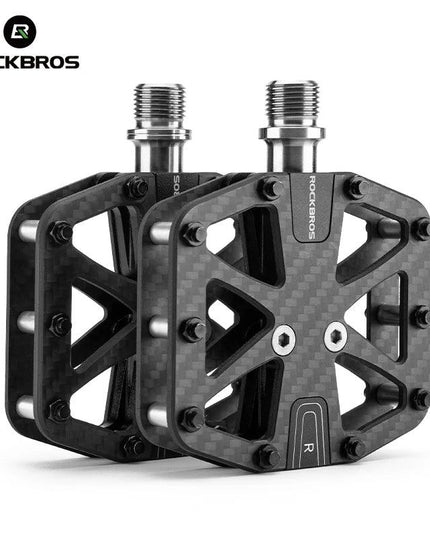 ROCKBROS Ultra-Light Carbon Fiber Pedals 3-Bearing MTB Bicycle Pedals Labor Saving Waterproof Anti-Slip Road Mountain Bike Pedal