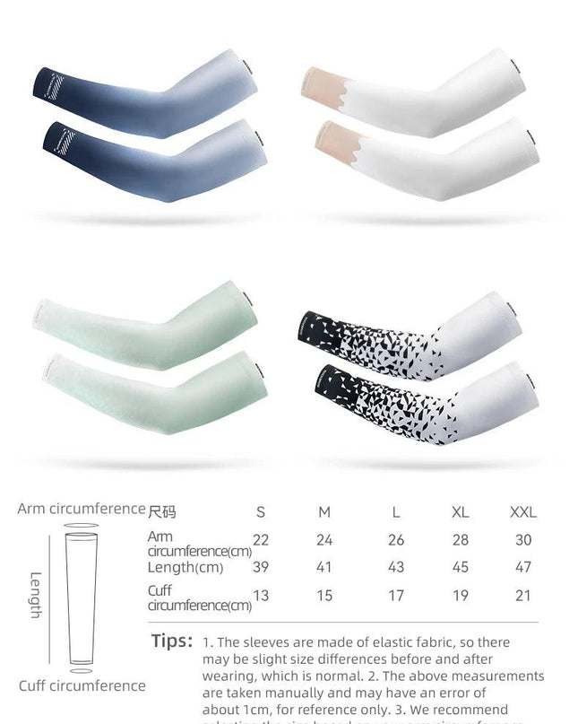 ROCKBROS Ice Silk Bicycle Sleeves Anti-UV Sunscreen Running Cycling Sleeve Fishing Bicycle Outdoor Breathable Unisex Arm Cover