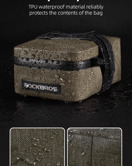 ROCKBROS Bicycle Tail Bag 0.4LMini Saddle Bag Lightweight Waterproof MTB Road Bike Tail Bag Portable Wear-resistant Cycling Gear