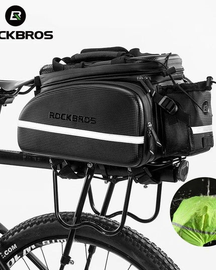 ROCKBROS Bicycle Carrier Bag MTB Bike Rack Bag Trunk Pannier Cycling Multifunctional Large Capacity Travel Bag With Rain Cover