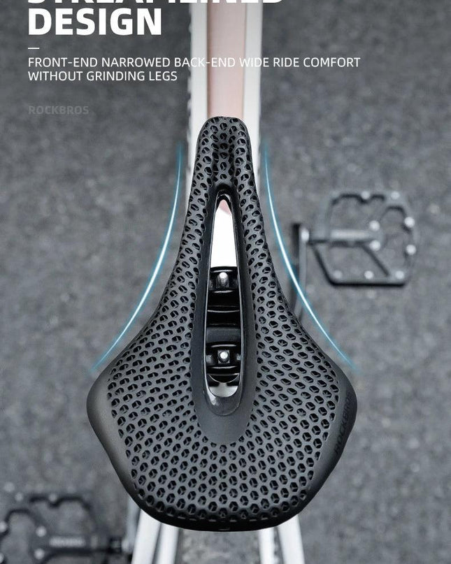 ROCKBROS Ultralight Bicycle Saddle 3D Printing Integrated Zonal Shock Absorption Comfortable MTB Road Bike Seat Spare Parts