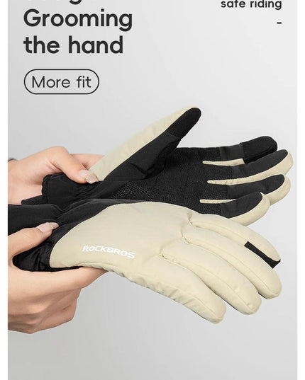 ROCKBROS Winter Ski Gloves Waterproof Snow Keep Warm Windproof Gloves Snowboard Gloves Touch Screen Fleece Motor Riding Gloves