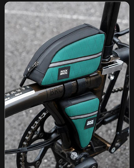 ROCKBROS Bicycle Bag Ultralight Top Front Tube Frame Triangle Bag for Brompton Bike 0.8L Lengthened Design Bike Bag Accessories