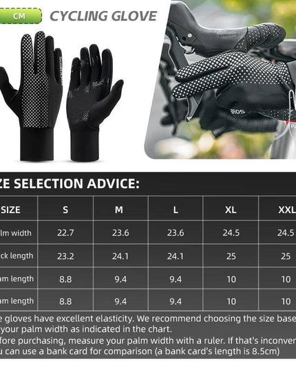 ROCKBROS Full Finger Gloves Sports Breathable Touch Screen Gloves MTB Road Bike Non-slip Gloves Cycling Lengthened Wrist Outdoor