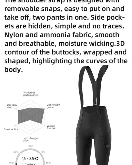 ROCKBROS TVI Series Cycling Bib Pants Spring Autumn Breathable Cycling bib Pants Quick Dry Women PRO Bike Long Pants Cool Pants