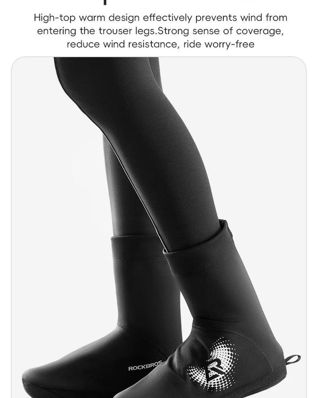 ROCKBROS Winter Cycling Shoe Covers Warm Thermal  Shoes Covers Windproof MTB Road Bike Racing Shoe Covers With YKK Zipper