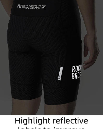 ROCKBROS Cycling Bib Shorts Classic Men Bike Pants Ciclismo Bicycle Shorts Pockets Outdoor Breathable Reflective Tights Shorts