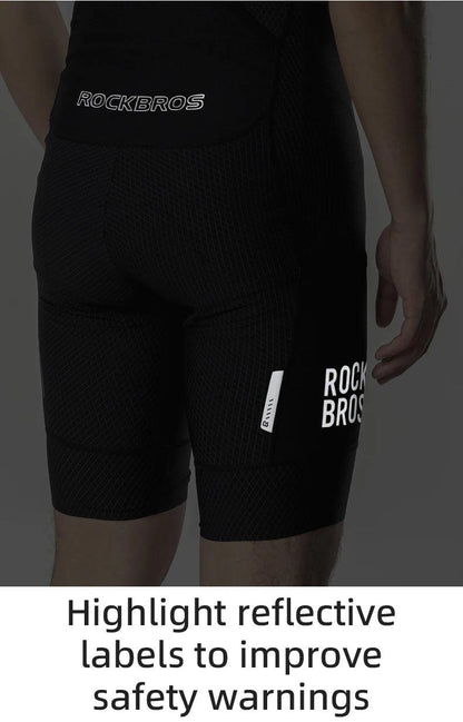 ROCKBROS Cycling Bib Shorts Classic Men Bike Pants Ciclismo Bicycle Shorts Pockets Outdoor Breathable Reflective Tights Shorts