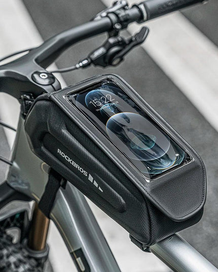 ROCKBROS Bike Bag 1.7L Phone Bag Waterproof Front Frame Cycling Bag Touch Screen Case Holder Hard Shell Bike Bag Mtb Accessories