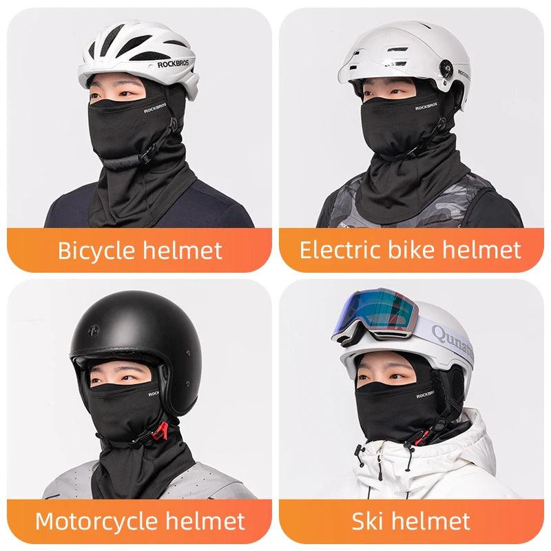 ROCKBROS Winter Windproof Warm Fleece Mask Balaclava Face Mask Men Soft High Elasticity Cycling Ski Fishing Mask Outdoor Sports